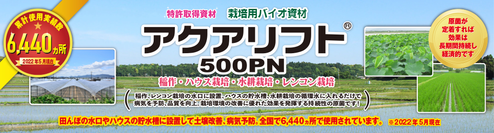 ハウス栽培、水耕栽培、水田、レンコン栽培のためのバイオ製剤です。